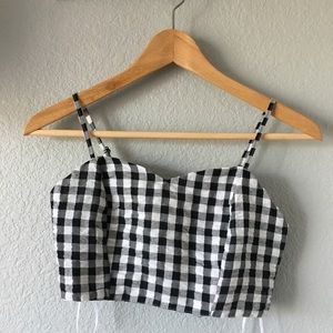 Black & white gingham crop top